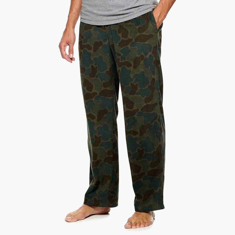 Croft & Barrow Fleece Pajama Pants Camo Loungewr Drwstrng Pockets PJs Boys Large